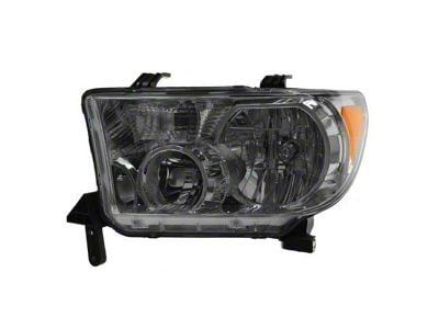 Headlight; Chrome Housing; Clear Lens; Driver Side (07-13 Tundra w/o Automatic Leveling Headlights)