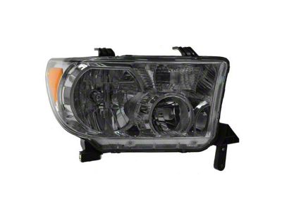 Headlight; Chrome Housing; Clear Lens; Passenger Side (07-13 Tundra w/o Automatic Leveling Headlights)