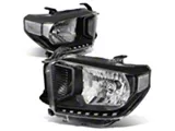 Factory Style Headlights with Amber Corner Lights; Black Housing; Clear Lens (14-17 Tundra)
