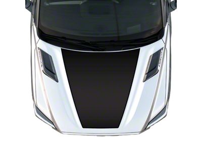 Hood Graphic; Matte Black with Gloss Black Outline (22-25 Tundra)