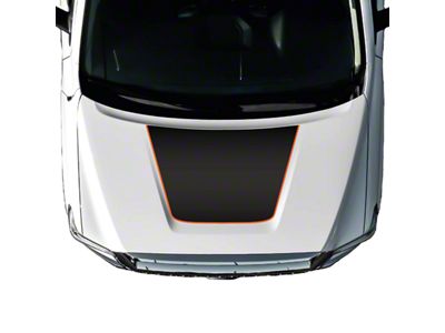 Hood Graphic; Matte Black with Orange Outline (14-21 Tundra)