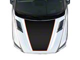 Hood Graphic; Matte Black with Red Outline (22-25 Tundra)