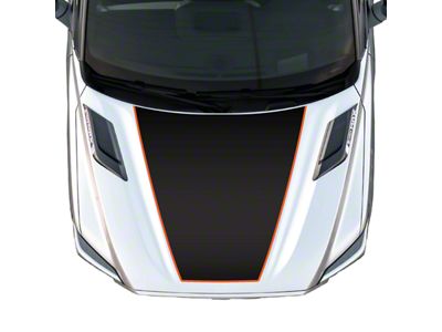 Hood Graphic; Matte Black with Red Outline (22-25 Tundra)