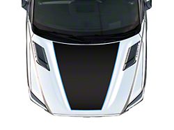 Hood Graphic; Matte Black with Sky Blue Outline (22-26 Tundra)