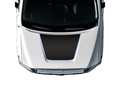 Hood Graphic; Matte Black with Sky Blue Outline (14-21 Tundra)