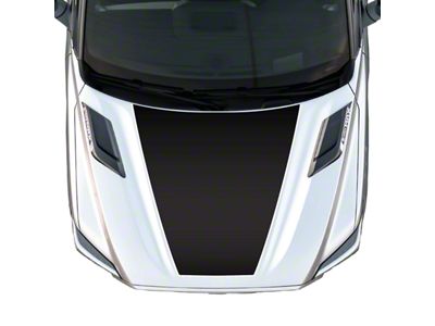 Hood Graphic; Matte Black with White Outline (22-25 Tundra)
