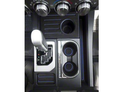 Interior Cup Holder Foam Inserts; Black/Blue (14-21 Tundra w/ Bucket Seats)