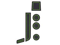 Interior Cup Holder Foam Inserts; Black/Green (07-13 Tundra w/ Bucket Seats)