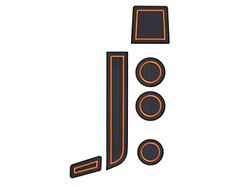 Interior Cup Holder Foam Inserts; Black/Orange (07-13 Tundra w/ Bucket Seats)