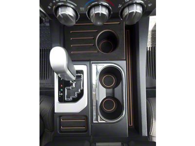 Interior Cup Holder Foam Inserts; Black/Tan (14-21 Tundra w/ Bucket Seats)