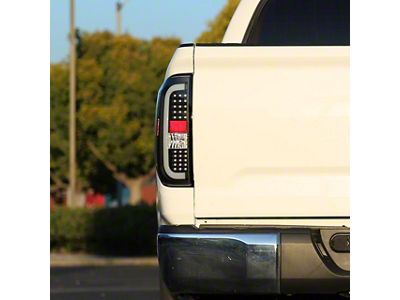 JDM Style Sequential LED Tail Lights; Matte Black Housing; Clear Lens (14-21 Tundra)