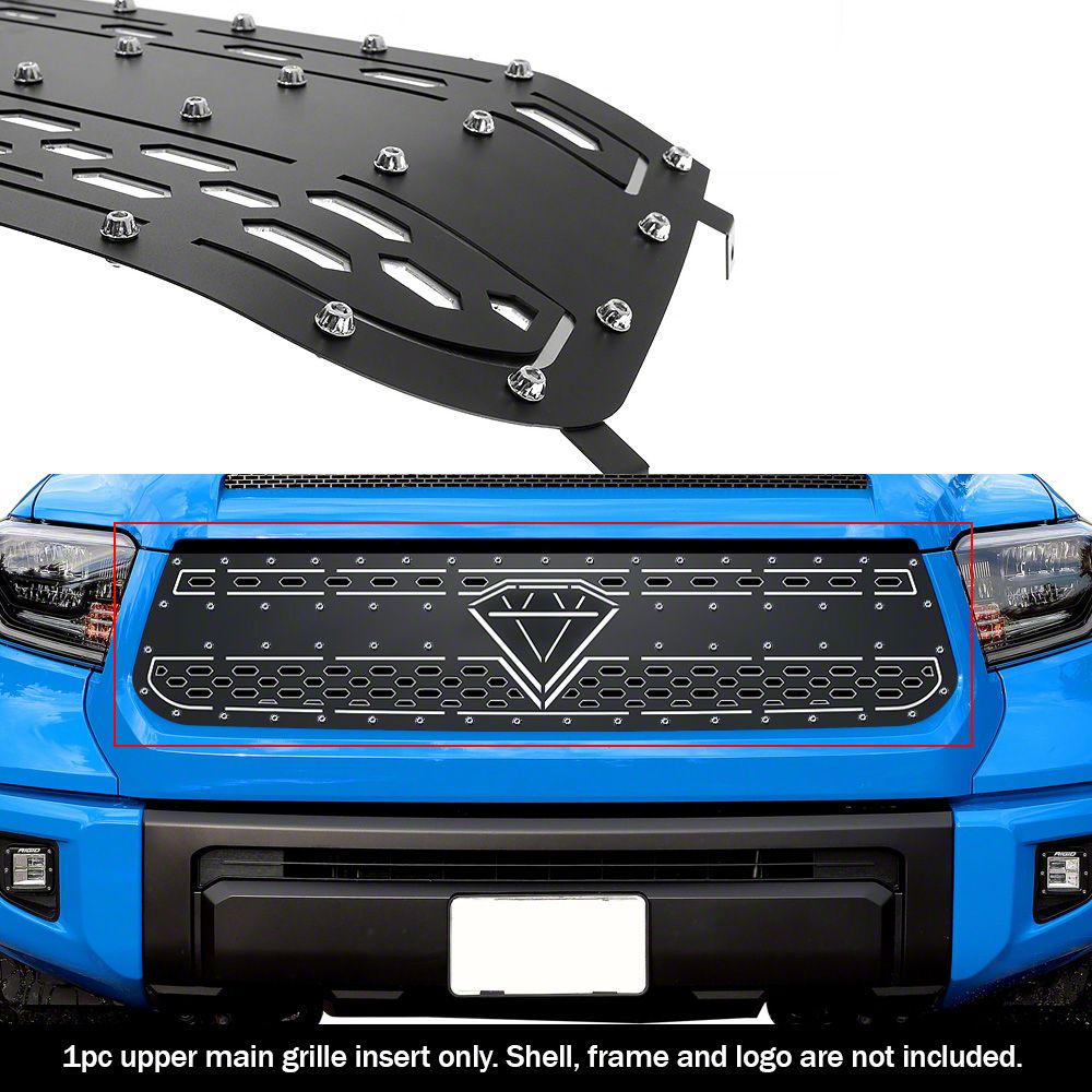 Tundra Laser Cut Rivet Mesh Upper Replacement Grille; Black (14-17 ...