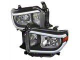 LED Bar Factory Style Headlights; Matte Black Housing; Clear Lens (14-21 Tundra w/ Factory Halogen Headlights)