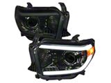 LED Bar Projector Style Headlights; Chrome Housing; Smoked Lens (14-21 Tundra w/ Factory Halogen Headlights)