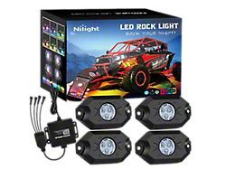LED RGB Rock Lights with Bluetooth Controler; Set of 4 (Universal; Some Adaptation May Be Required)