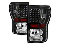 LED Tail Lights; Black Housing; Clear Lens (07-13 Tundra)