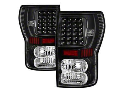 LED Tail Lights; Black Housing; Clear Lens (07-13 Tundra)