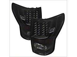 LED Tail Lights; Black Housing; Clear Lens (07-13 Tundra)