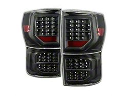 LED Tail Lights; Black Housing; Clear Lens (07-13 Tundra)
