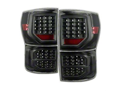 LED Tail Lights; Black Housing; Clear Lens (07-13 Tundra)