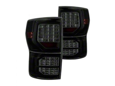 LED Tail Lights; Black Housing; Smoked Lens (07-13 Tundra)