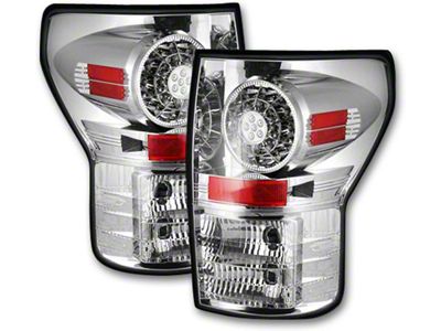 LED Tail Lights; Chrome Housing; Clear Lens (07-13 Tundra)
