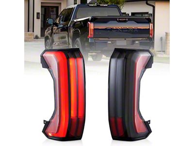 LED Tail Lights; Red Housing; Smoked Lens (22-25 Tundra)