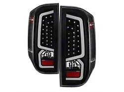 Light Bar LED Tail Lights; Black Housing; Clear Lens (14-21 Tundra)