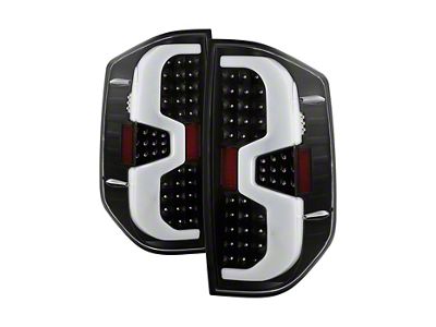 Light Bar LED Tail Lights; Black Housing; Clear Lens (14-21 Tundra)