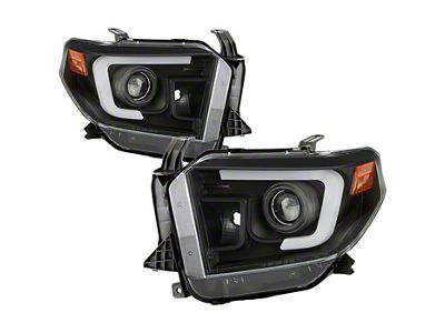 APEX Series Light Bar Projector Headlights; Black Housing; Clear Lens (14-17 Tundra; 2018 Tundra SR, SR5)