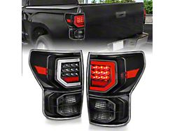 Light Bar Style LED Tail Lights; Black Housing; Clear Lens (07-13 Tundra)