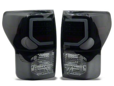 Light Bar Style LED Tail Lights; Black Housing; Smoked Lens (07-13 Tundra)