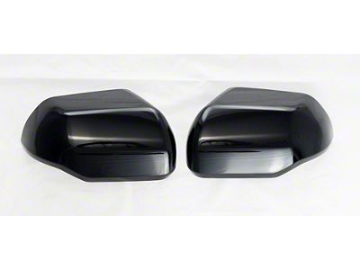 Chrome Delete Mirror Covers; Gloss Black (22-25 Tundra)