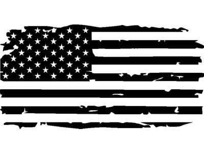 Moonroof Tattered Flag Decal; Gloss Black (07-25 Tundra)