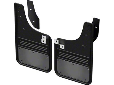 No-Drill Mud Flaps with Gunmetal Plate; Front and Rear (14-21 Tundra)