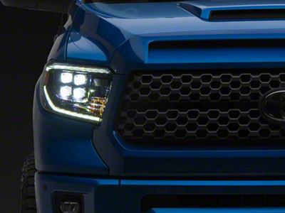 AlphaRex NOVA-Series G2 LED Projector Headlights; Alpha Black Housing; Clear Lens (14-21 Tundra w/ Factory LED Headlights)