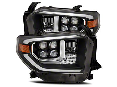 AlphaRex NOVA-Series LED Projector Headlights; Black Housing; Clear Lens (14-21 Tundra w/ Factory LED Headlights)