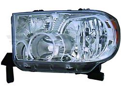 OE Style Headlight; Chrome Housing; Clear Lens; Driver Side (07-15 Tundra w/o Leveling Headlights)