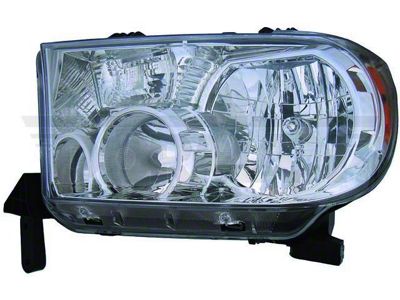 OE Style Headlight; Chrome Housing; Clear Lens; Driver Side (07-15 Tundra w/o Leveling Headlights)