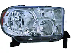 OE Style Headlight; Chrome Housing; Clear Lens; Passenger Side (07-15 Tundra w/o Leveling Headlights)