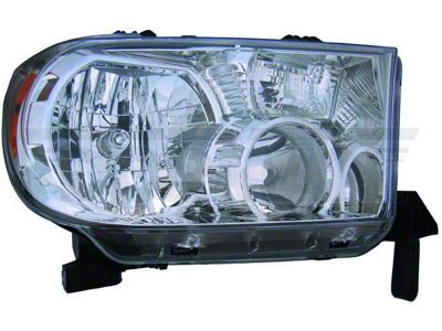 OE Style Headlight; Chrome Housing; Clear Lens; Passenger Side (07-15 Tundra w/o Leveling Headlights)