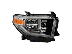OE Style Headlights; Chrome Housing; Smoked Lens; Passenger Side (18-21 Tundra w/ Factory LED Headlights)