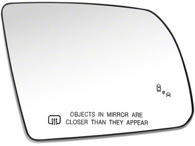 OE Style Heated Mirror Glass with Blind Spot; Passenger Side (14-21 Tundra w/o Auto Dimming Mirrors)