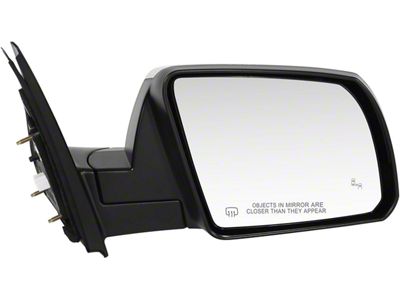 OE Style Powered Heated Mirror; Passenger Side; Black with Chrome Cover (14-21 Tundra w/ Blind Spot Monitoring)