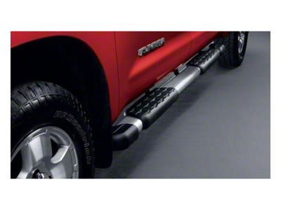 OE Style Side Step Bars; Black and Silver (07-21 Tundra CrewMax)