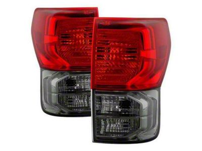 OE Style Tail Lights; Chrome Housing; Red Smoked Lens (07-13 Tundra)