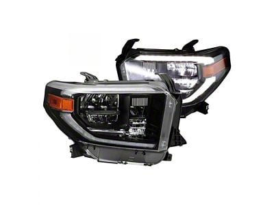 OEM Style Full LED Headlights; Black Housing; Clear Lens (14-17 Tundra 1794 Edition, Limited, Platinum)