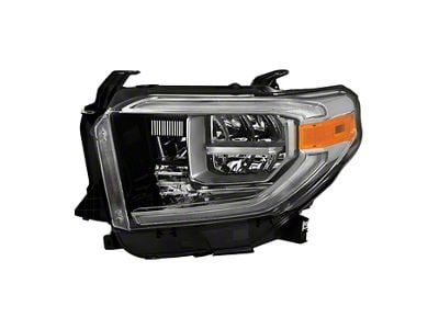 OEM Style Headlight; Chrome Housing; Smoked Lens; Driver Side (18-20 Tundra w/ Factory LED Headlights)