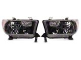 OEM Style Headlights; Black Housing; Clear Lens (07-13 Tundra w/o Level Adjuster)