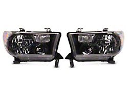 OEM Style Headlights; Black Housing; Clear Lens (07-13 Tundra w/o Level Adjuster)